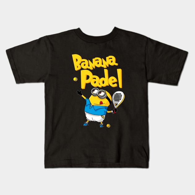 BANANA PADEL BLACK Kids T-Shirt by Raulopez